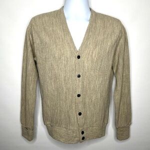 Vintage 70's Arrow Cardigan Sweater Beige Space Dyed Grandpa Grunge Hips…